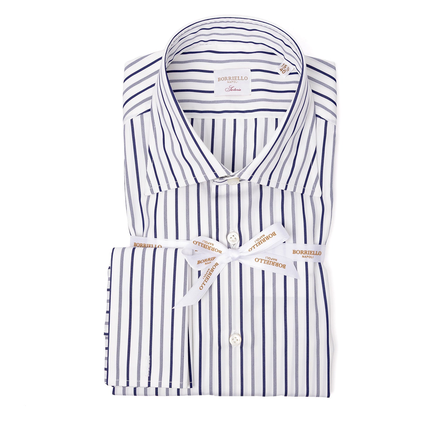 Shirt "Gaiola" with Double Cuff made of pure Cotton - handmade